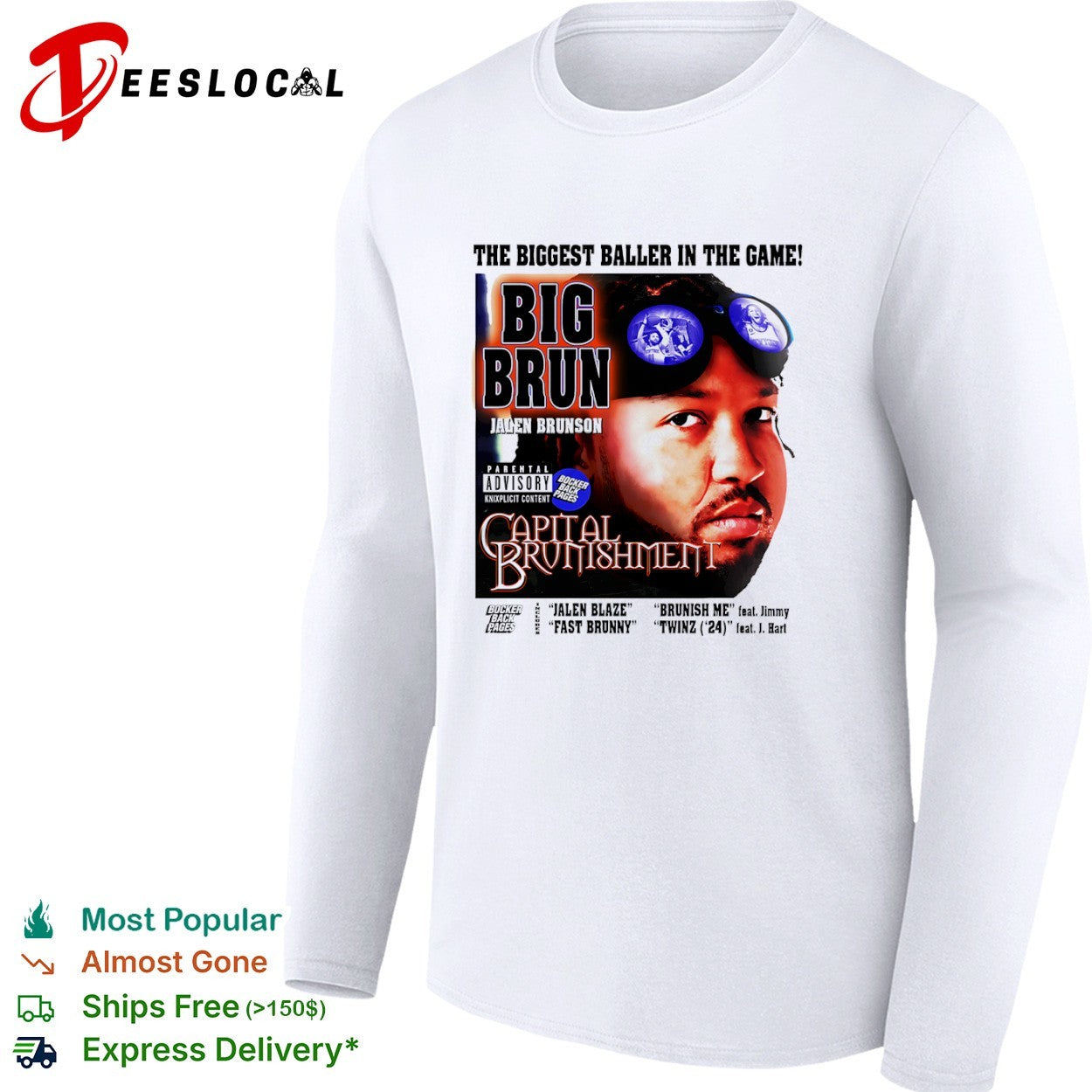 Jalen Brunson New York Knicks Big Brun Capital Brunishment Parody Rap Album shirt