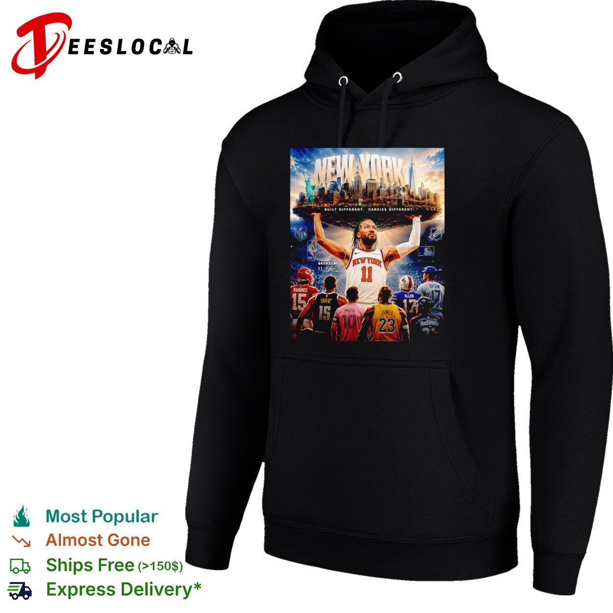 Jalen Brunson New York Knicks Built Different Carries Different Messi LeBron Shirt