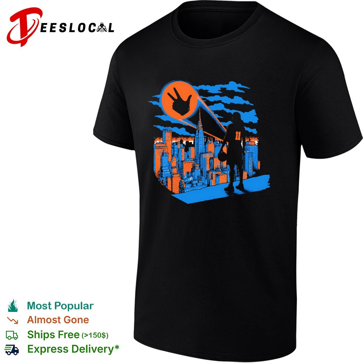 Jalen Brunson New York Knicks NBA Batman Gotham City Skyline Basketball shirt