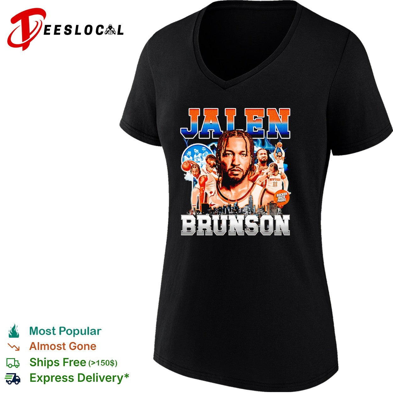 Jalen Brunson New York Knicks NBA Bocker Back Pages shirt