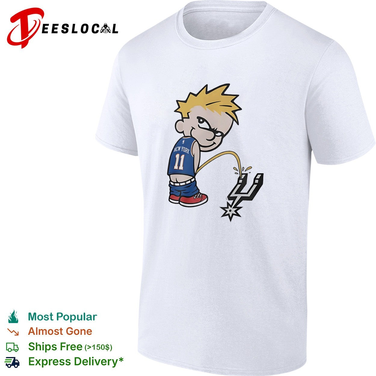 Jalen Brunson New York Knicks NBA Calvin Peeing on San Antonio Spurs shirt