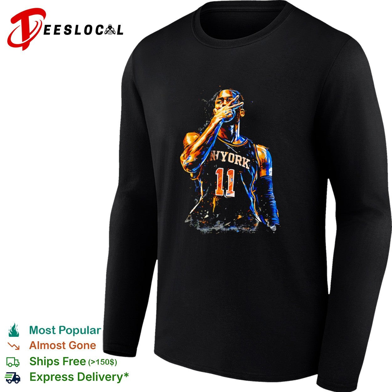 Jalen Brunson New York Knicks NBA basketball star portrait shirt