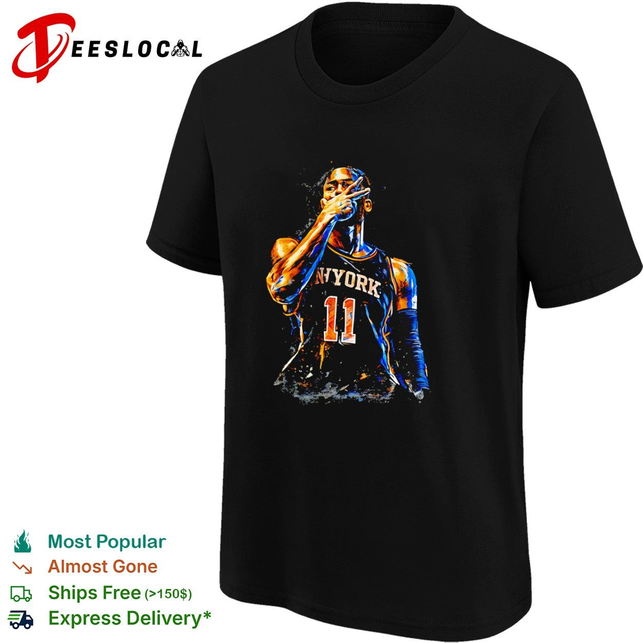 Jalen Brunson New York Knicks NBA basketball star portrait shirt
