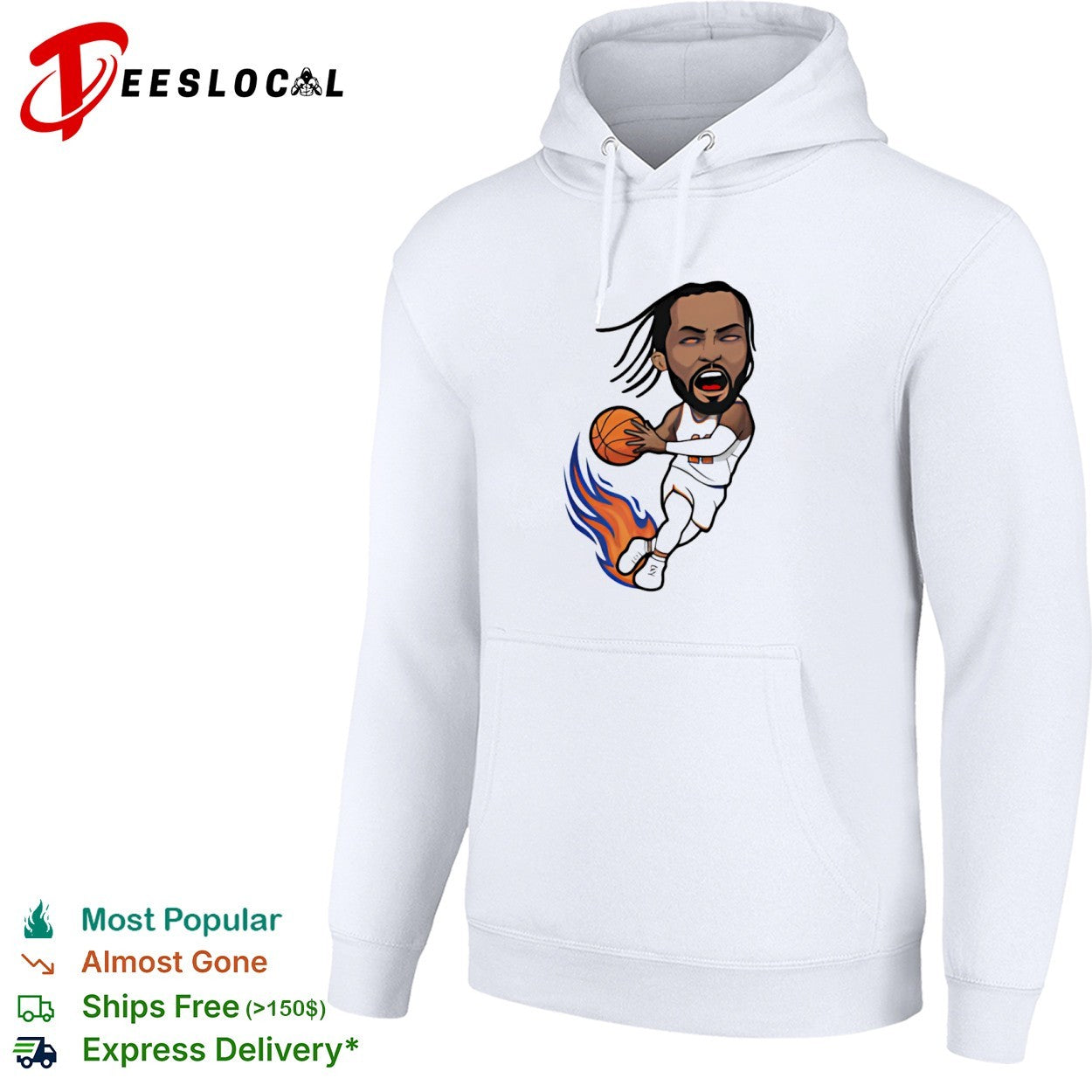 Jalen Brunson New York Knicks NBA caricature fire ball shirt