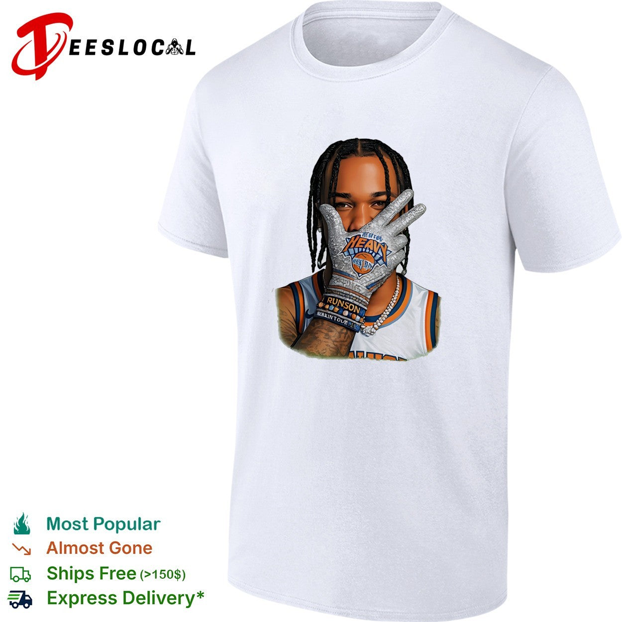 Jalen Brunson New York Knicks Three Point x Iceman gloves Celebration Finals 2026 shirt