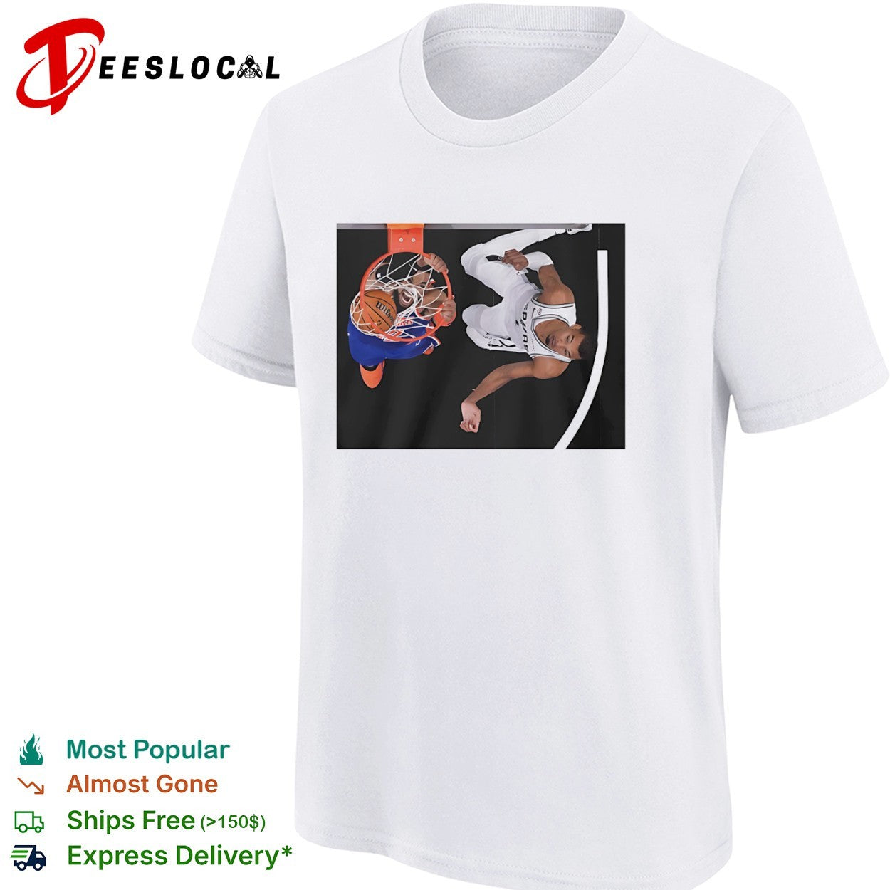 Jalen Brunson New York Knicks and Victor Wembanyama San Antonio Spurs NBA shirt