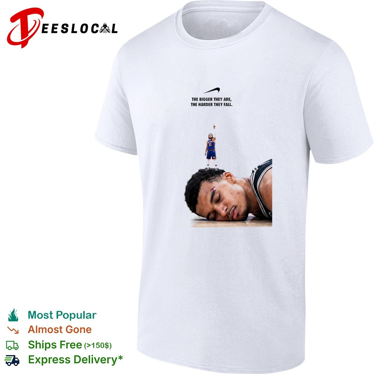 Jalen Brunson New York Knicks the bigger they are the harder they fall Victor Wembanyama shirt