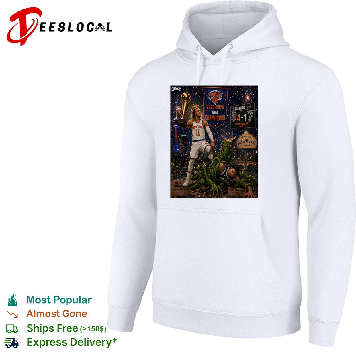 Jalen Brunson New York Knicks vs Victor Wembanyama San Antonio Spurs NBA Champions 2025 2026 shirt