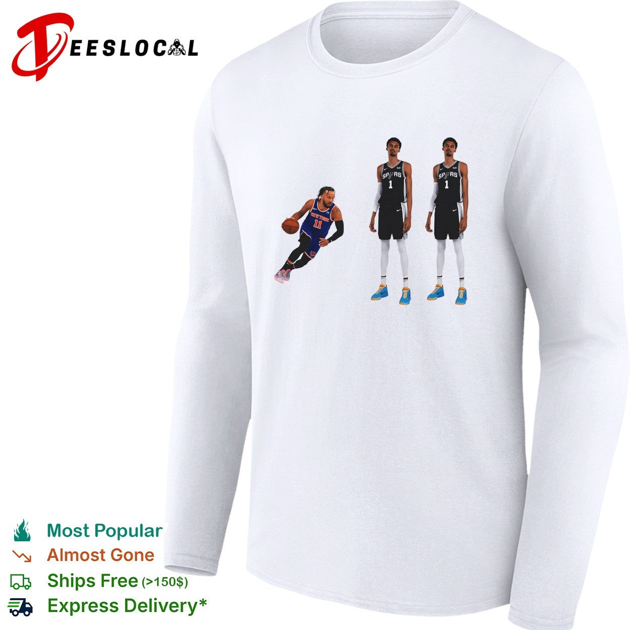 Jalen Brunson New York Knicks vs Victor Wembanyama San Antonio Spurs comparison shirt