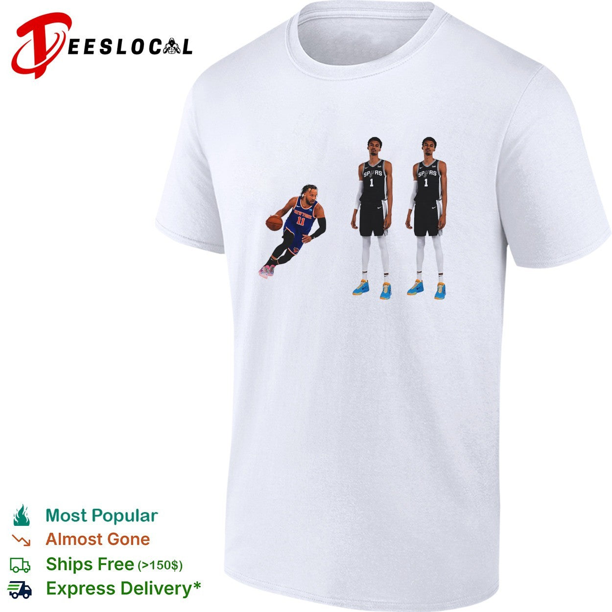 Jalen Brunson New York Knicks vs Victor Wembanyama San Antonio Spurs comparison shirt