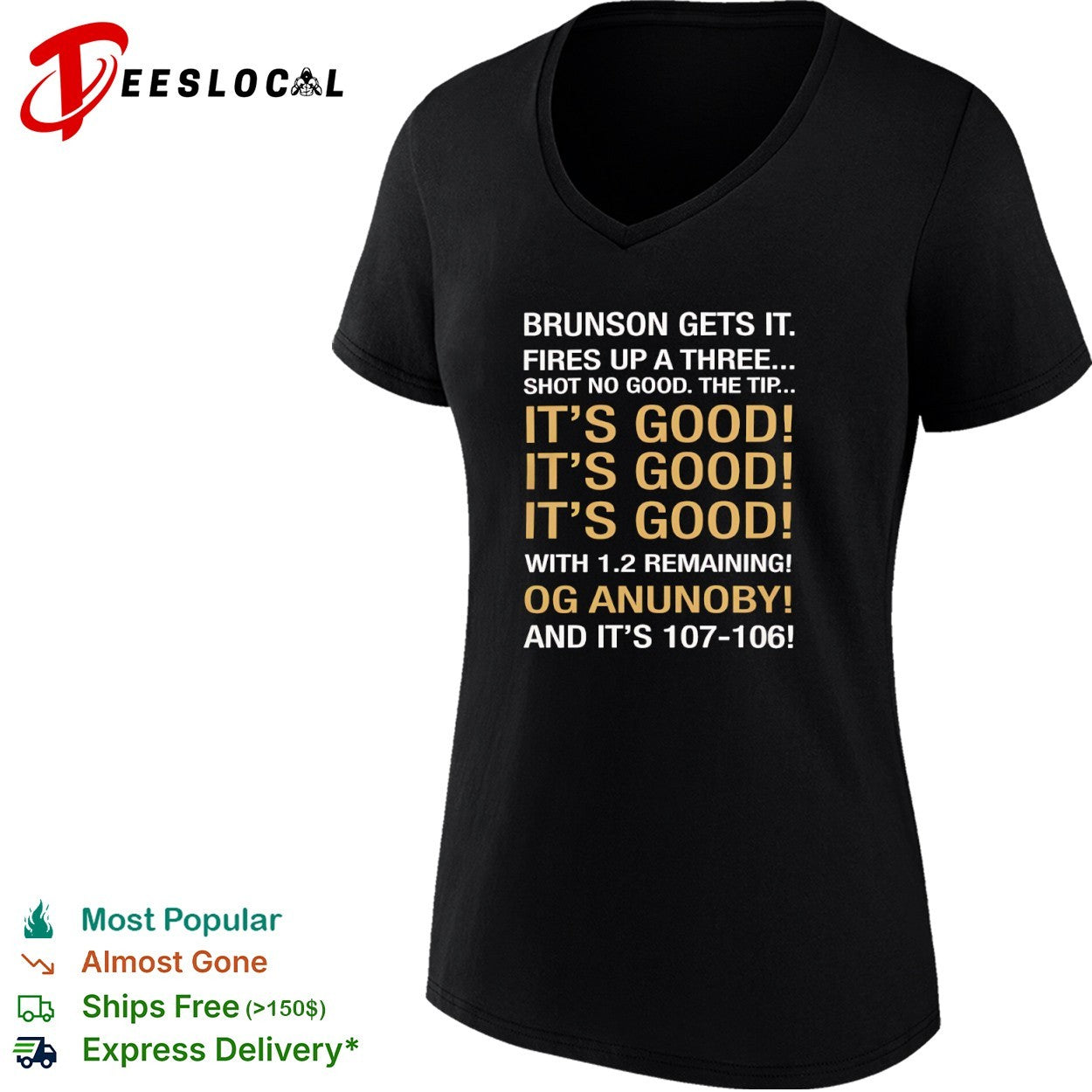 Jalen Brunson OG Anunoby New York Knicks NBA Brunson gets it fires up a three shirt