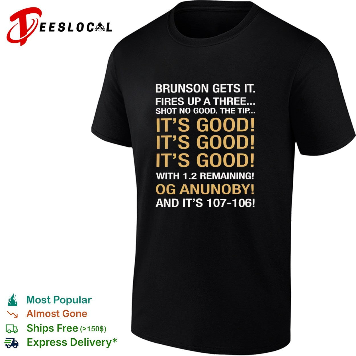 Jalen Brunson OG Anunoby New York Knicks NBA Brunson gets it fires up a three shirt