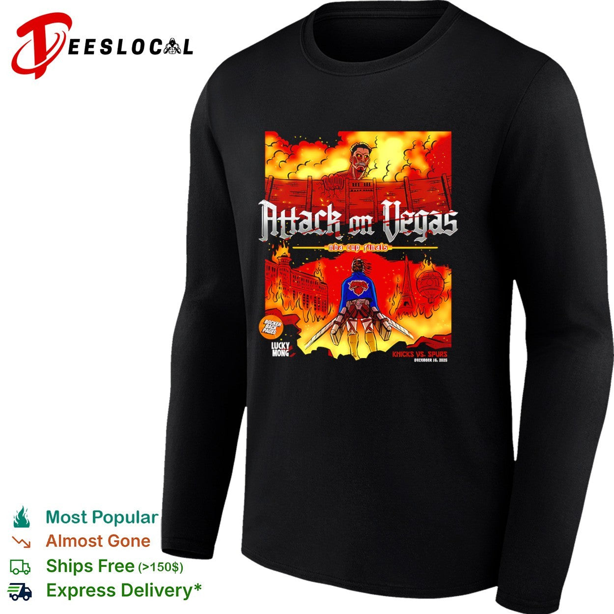 Jalen Brunson Victor Wembanyama Knicks Spurs NBA Cup Finals Attack on Vegas shirt