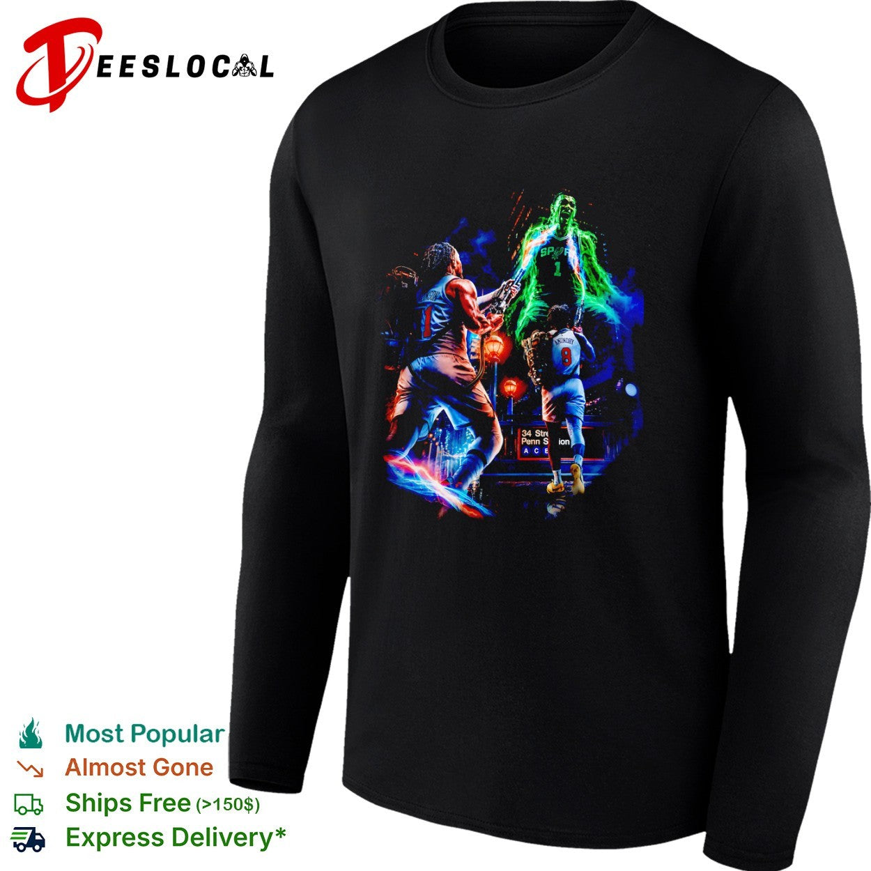 Jalen Brunson and OG Anunoby New York Knicks Ghostbusters Victor Wembanyama Spurs shirt