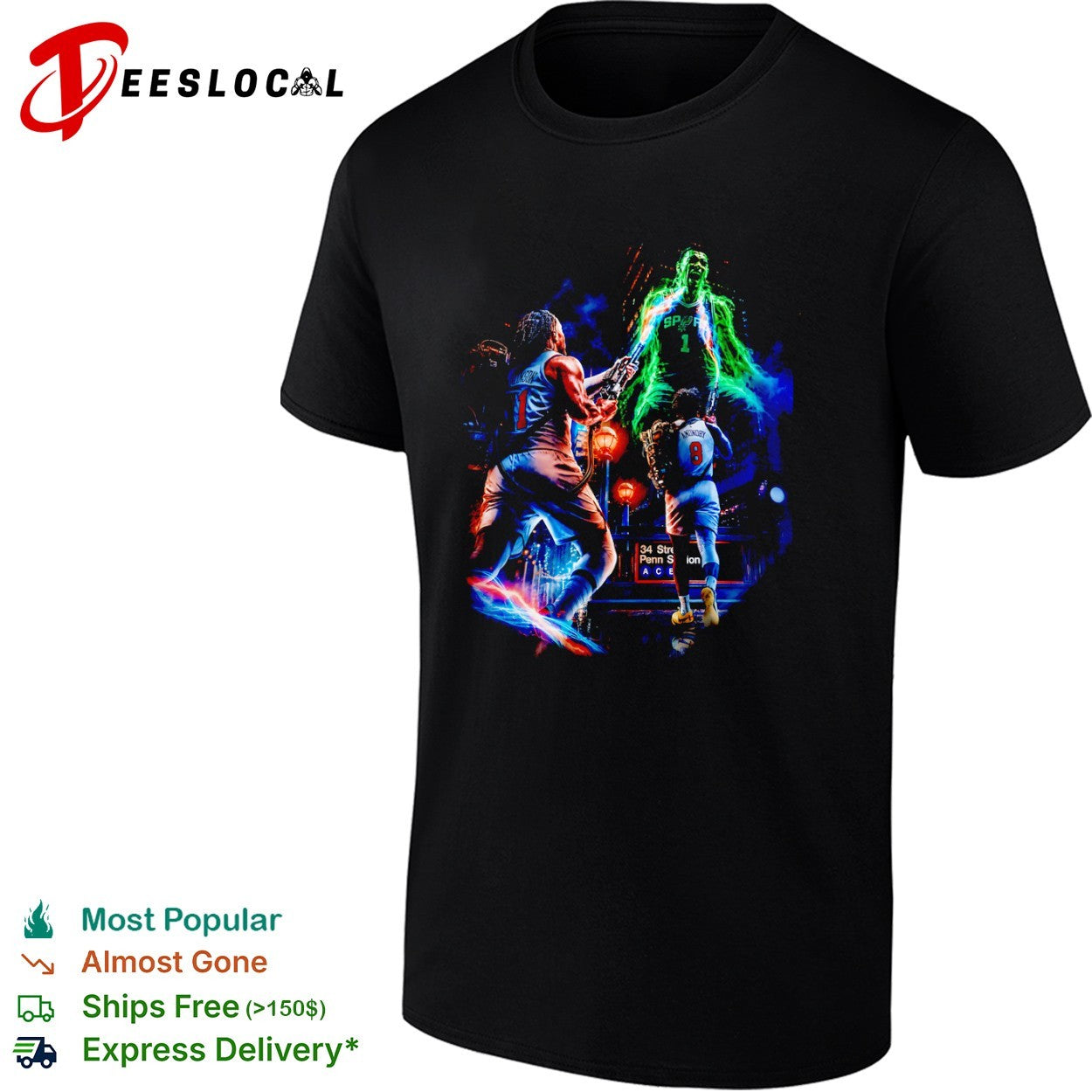 Jalen Brunson and OG Anunoby New York Knicks Ghostbusters Victor Wembanyama Spurs shirt