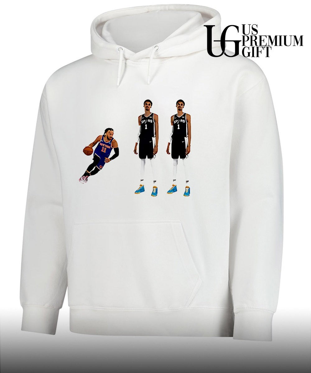 Jalen Brunson and Victor Wembanyama Knicks In 9 11 shirt