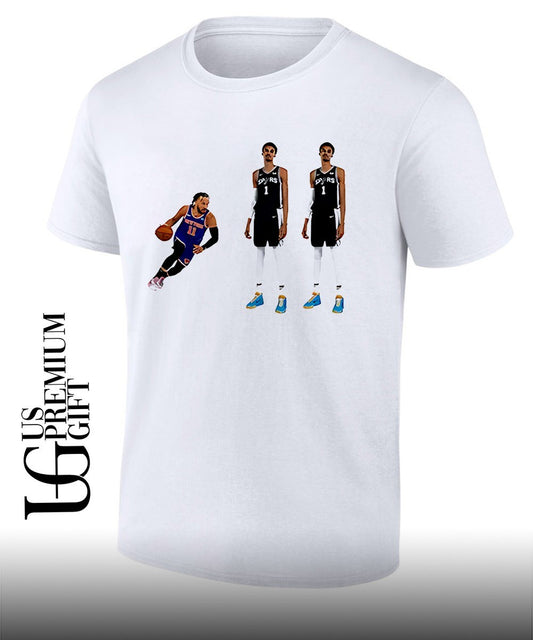 Jalen Brunson and Victor Wembanyama Knicks In 9 11 shirt
