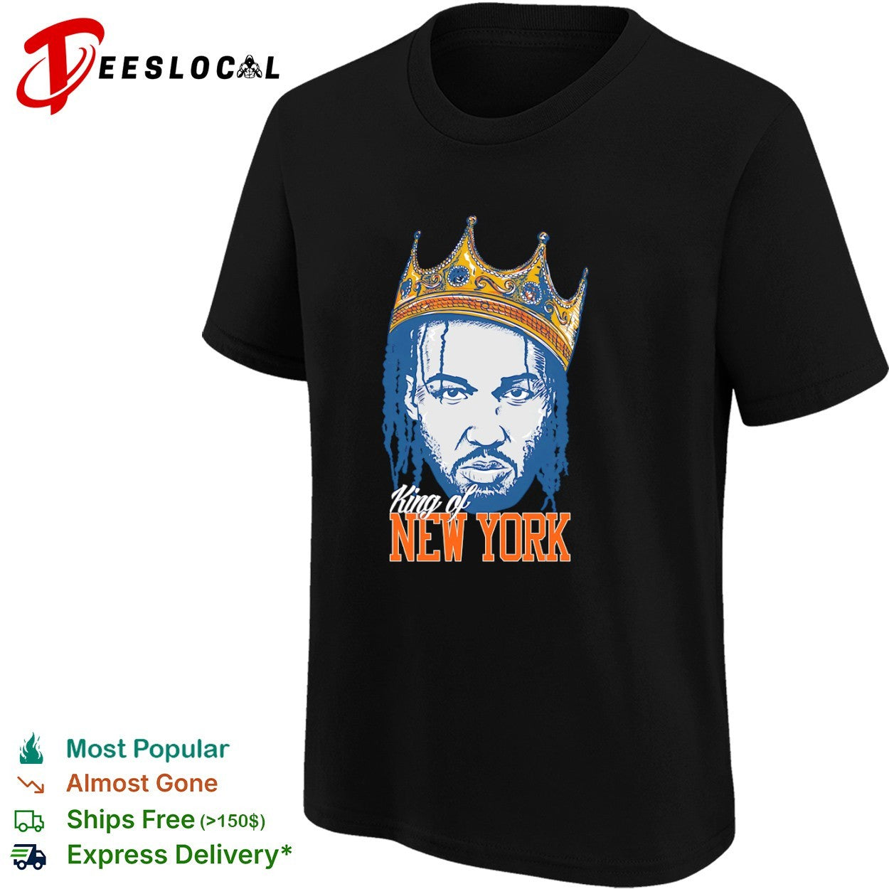 Jalen Brunson big face New York Knicks NBA King of New York shirt