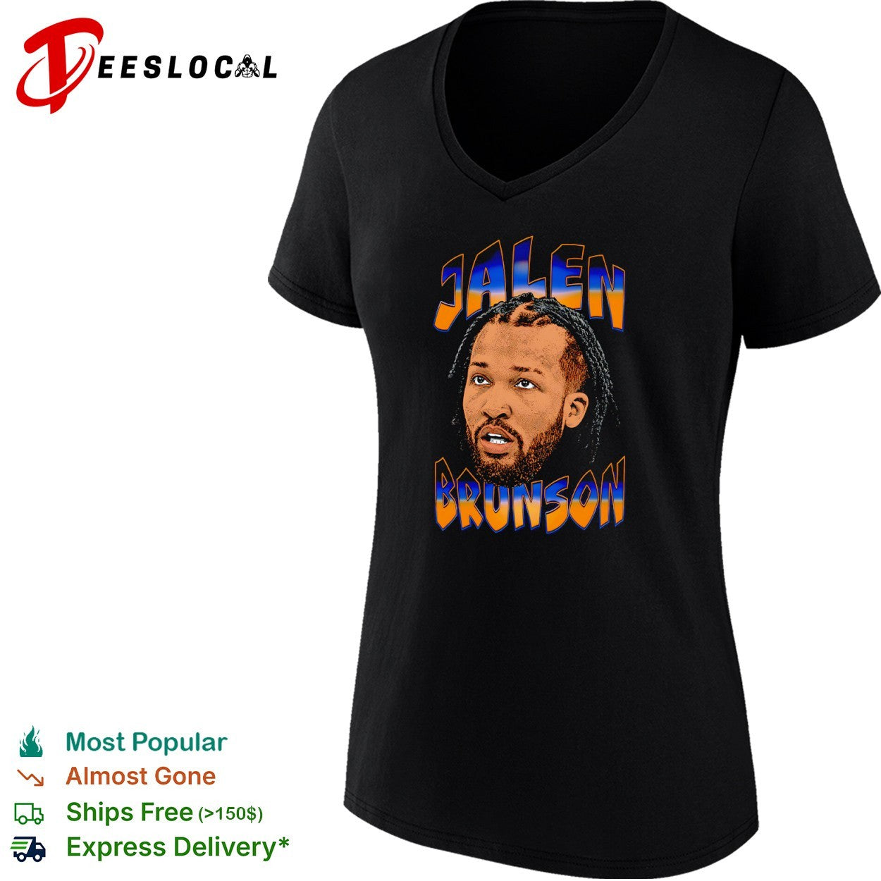 Jalen Brunson big face New York Knicks NBA shirt
