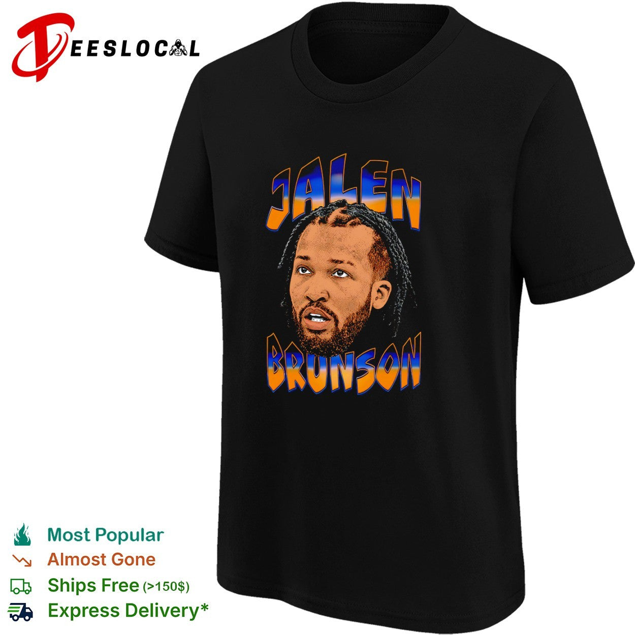 Jalen Brunson big face New York Knicks NBA shirt
