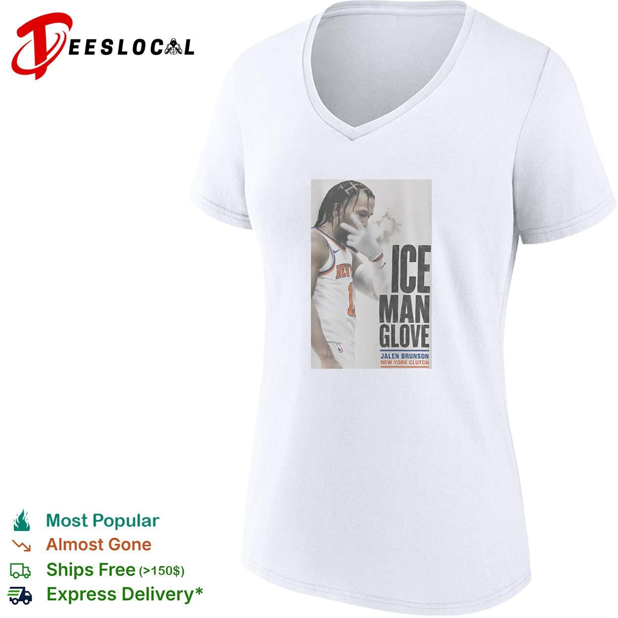 Jalen Brunson ice man glove New York Knicks clutch poster art shirt