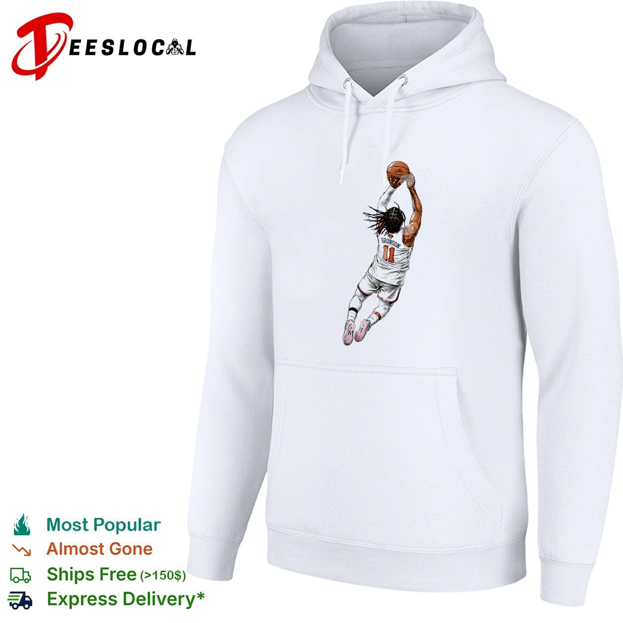Jalen Brunson number 11 New York Knicks dunk illustration shirt