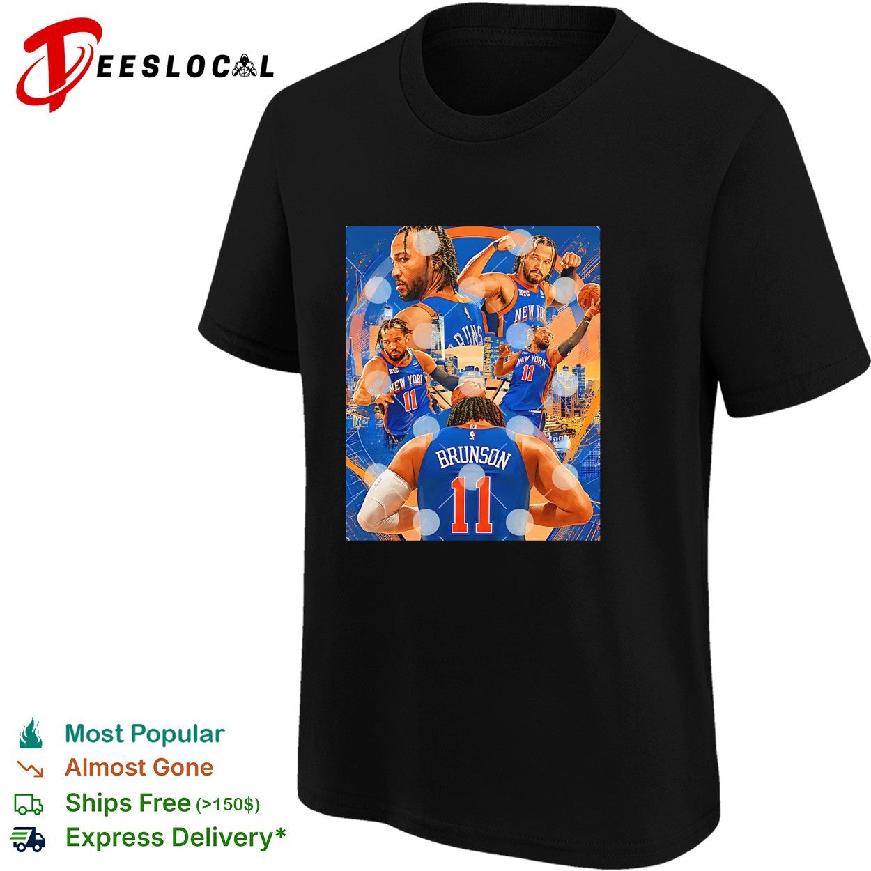 Jalen Brunson number 11 action collage mosaic portrait shirt