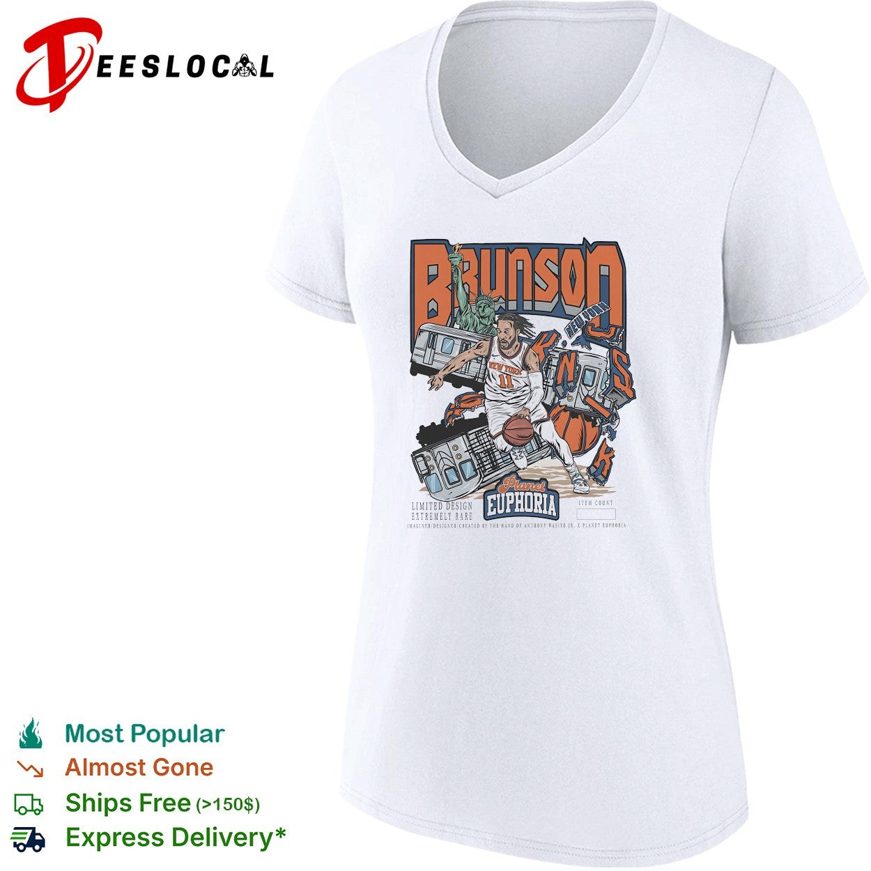 Jalen Brunson of New York Knicks basketball concert shirt
