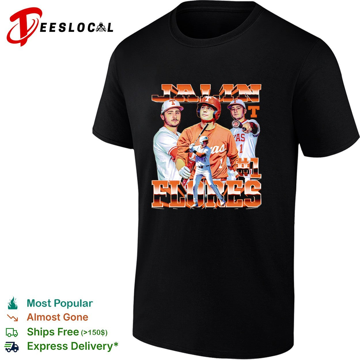 Jalin Flores Texas Longhorns Baseball NCAA shirt