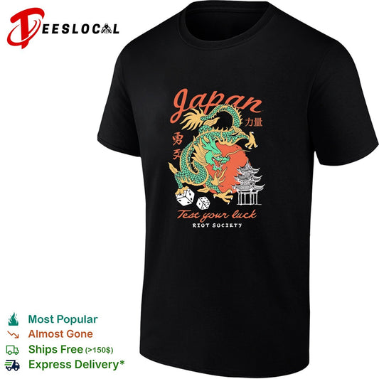 Japan dragon test your luck dice pagoda art shirt