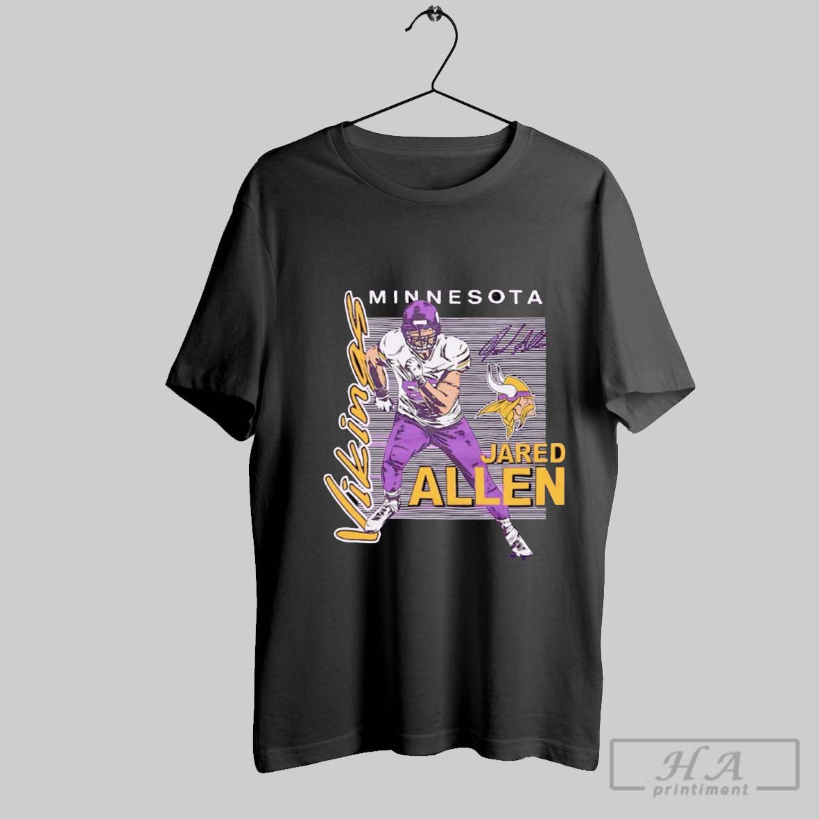 Jared Allen Minnesota Viking Caricature Signature - clothing by TeeHivey.com