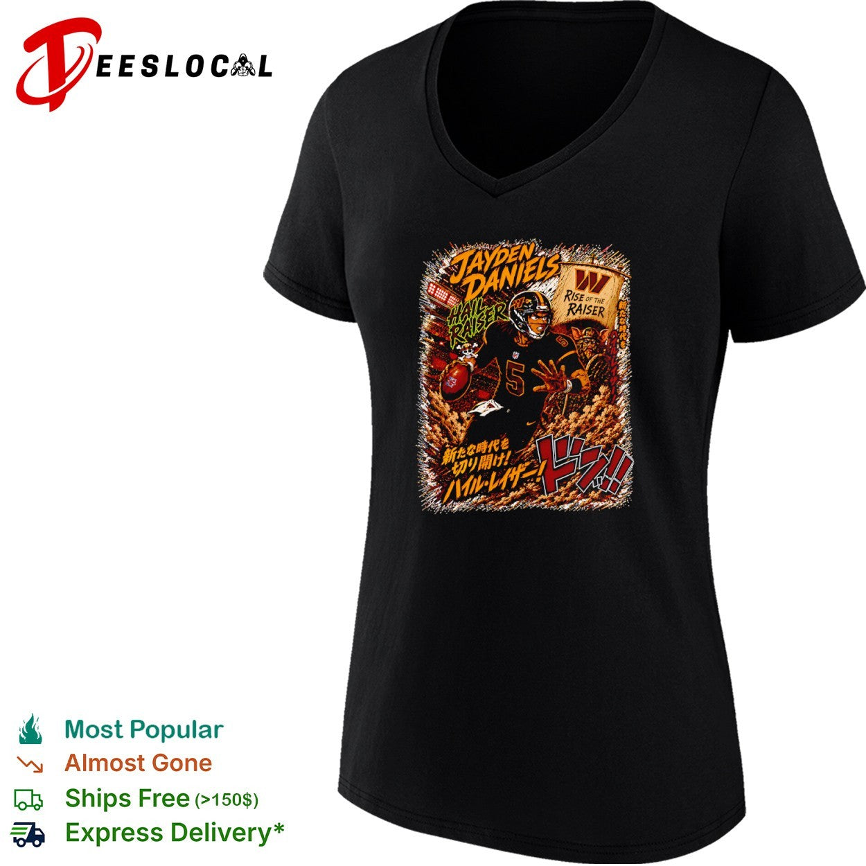 Jayden Daniels Washington Commanders NFL One Piece Hail Raiser Rise of the Raiser shirt