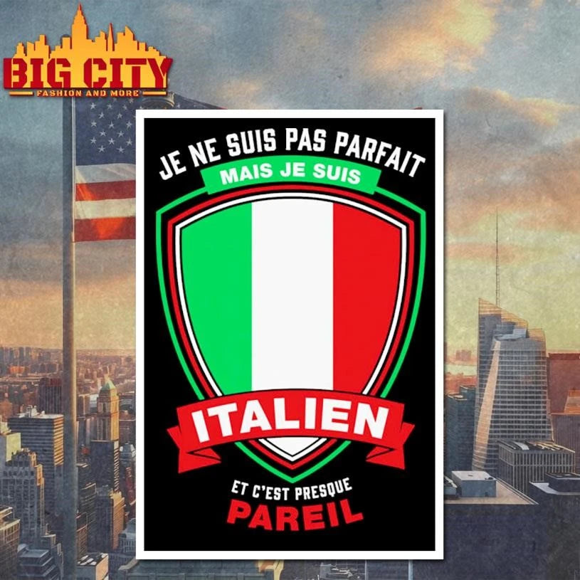 Je ne suis pas parfait je suis Italien shield shirt