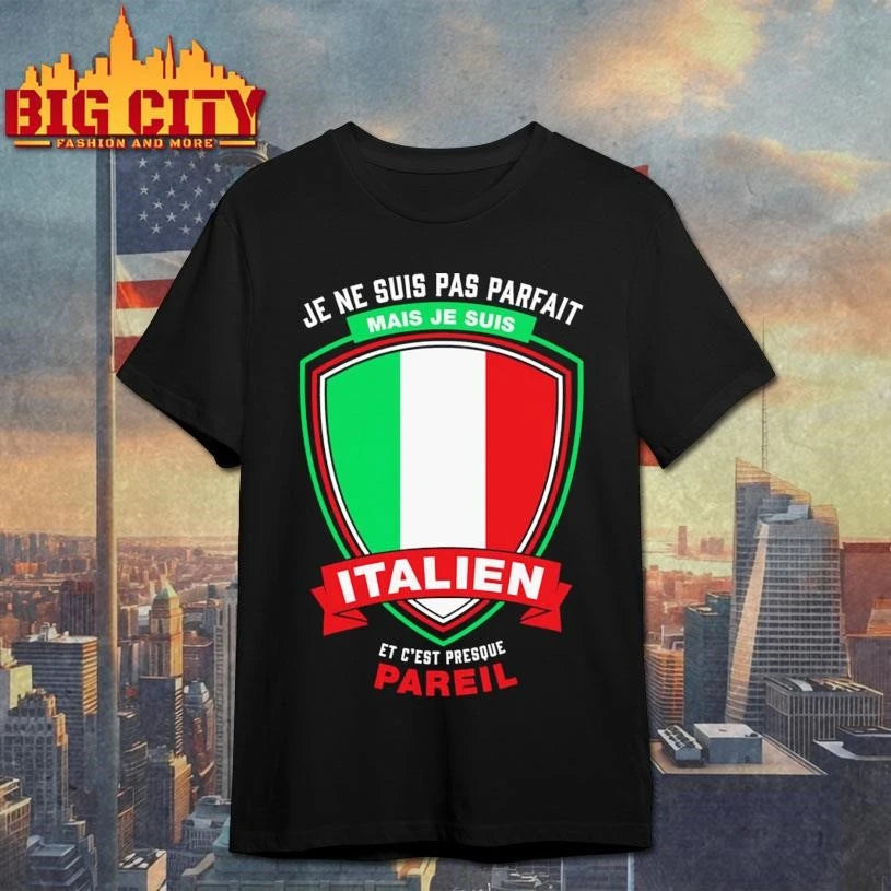 Je ne suis pas parfait je suis Italien shield shirt
