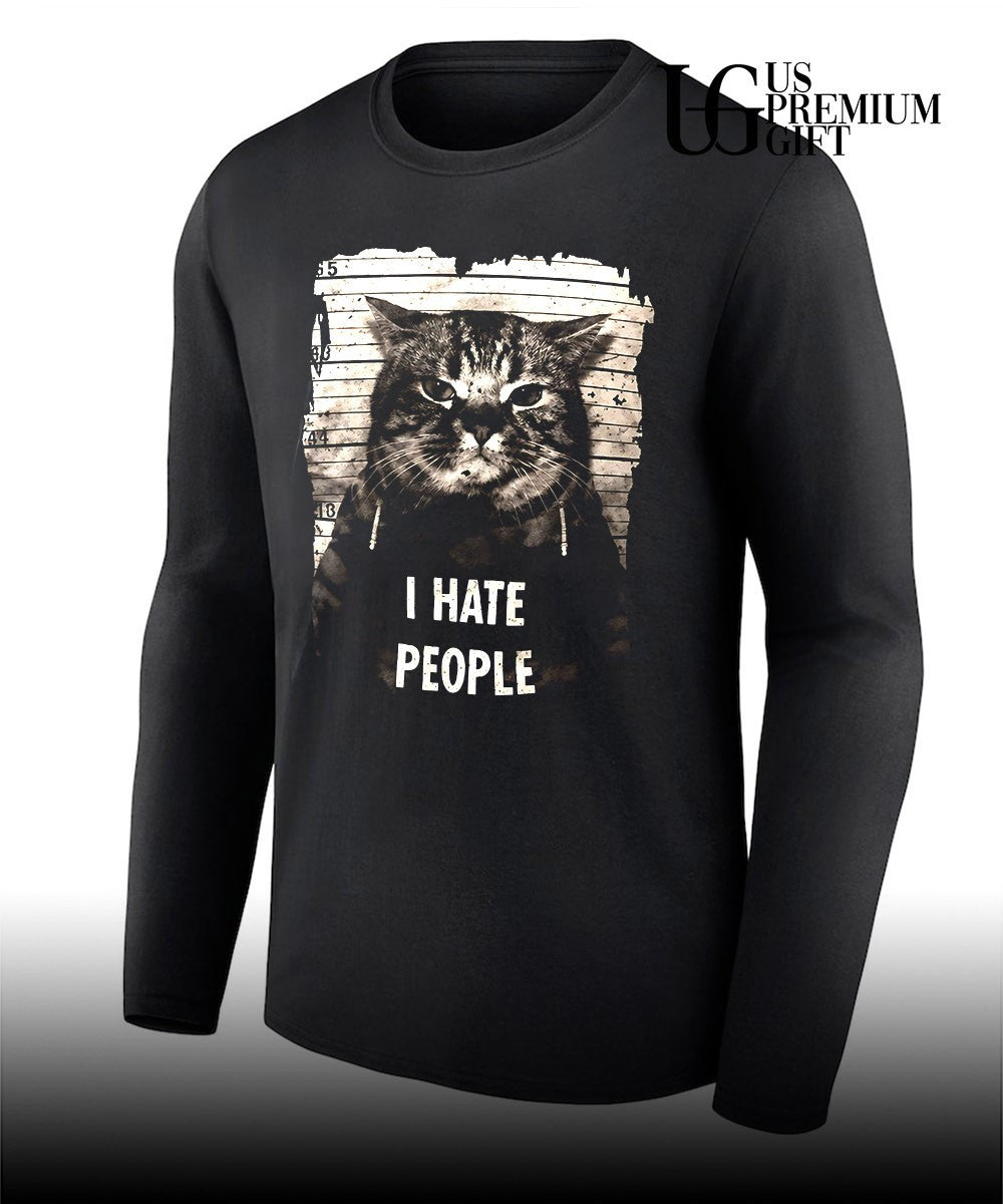 Jeff Satur Cat I hate people shirt