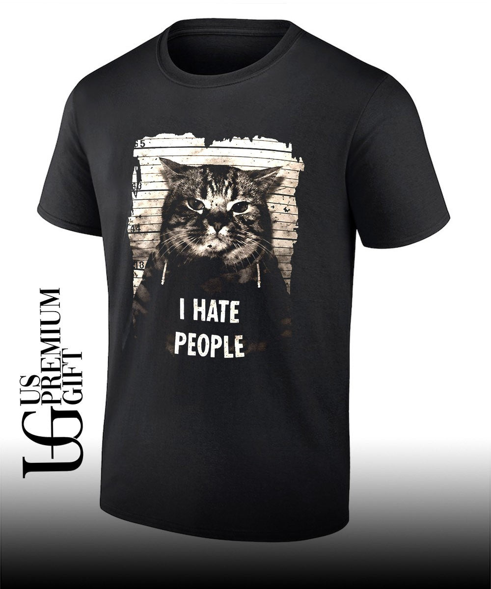 Jeff Satur Cat I hate people shirt