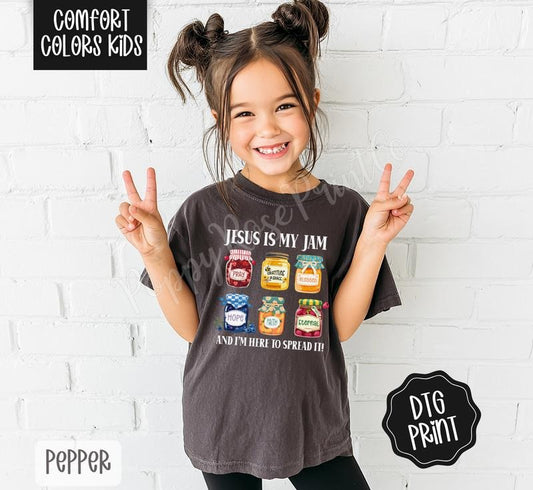 Jesus Is My Jam Youth Comfort Colors Tshirt, Religious Tee for Kids