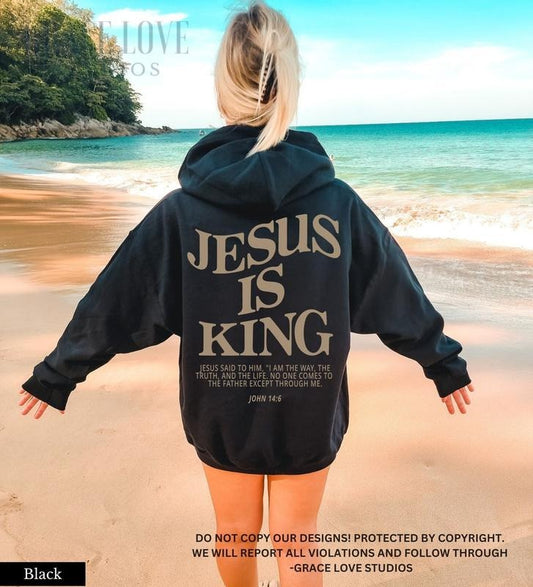 Jesus is King Jesus Hoodie Jesus is King Shirt Love Like Jesus Christian Hoodie Jesus Loves You Cotton Polyester
