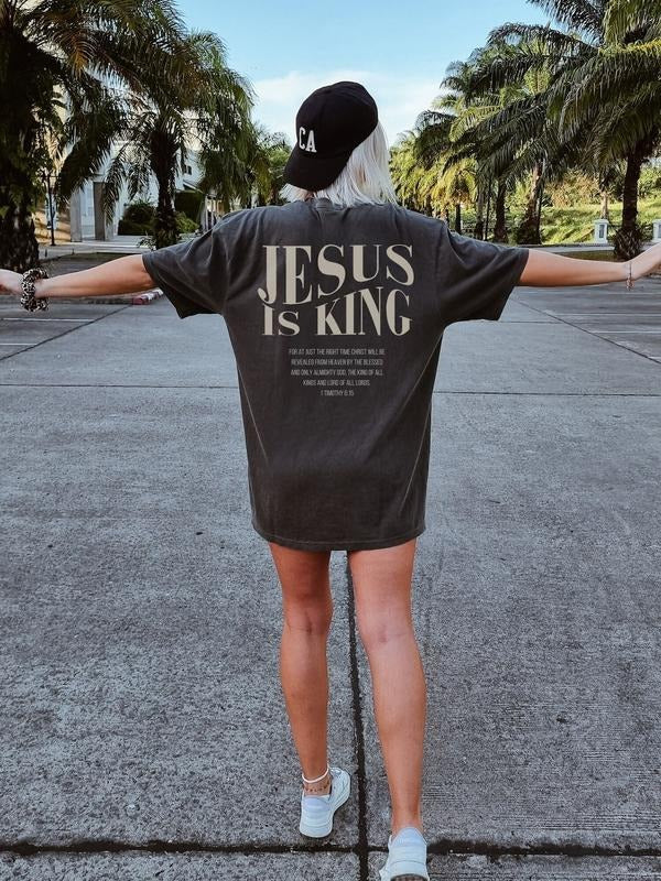 Jesus is King Shirt Jesus is King Tshirt Christian Merch Bible Verse Shirt Cotton Top - clothing by TeeHivey.com