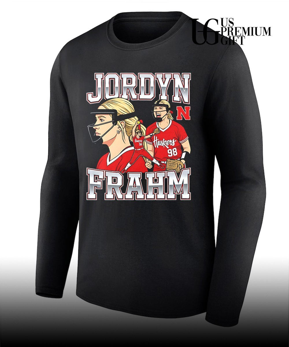 Jordyn Frahm Nebraska Cornhuskers Softball Collage graphic shirt