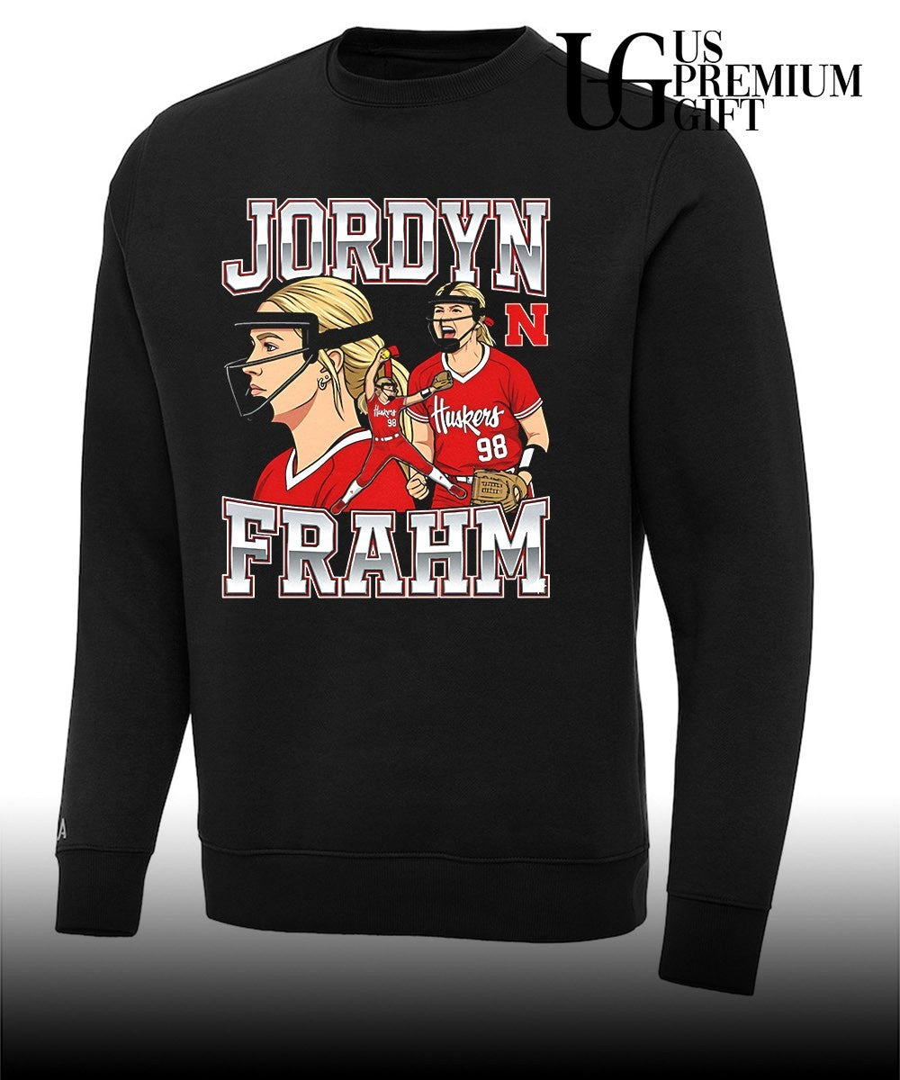 Jordyn Frahm Nebraska Cornhuskers Softball Collage graphic shirt