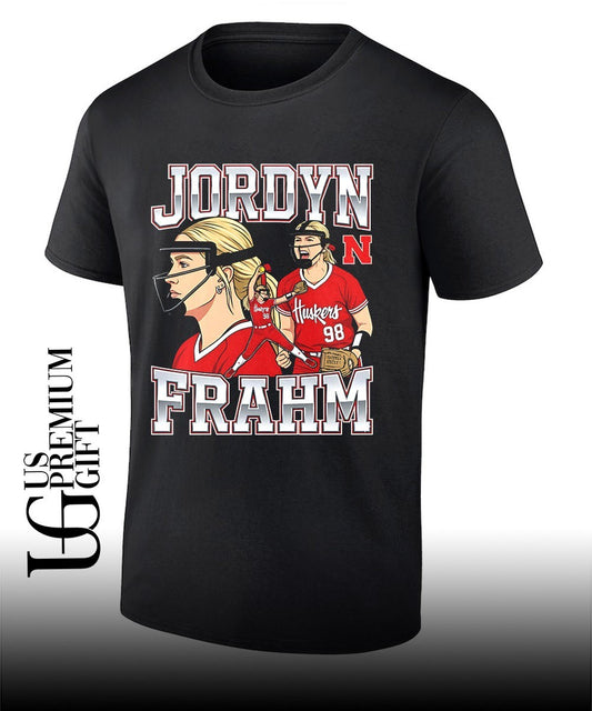 Jordyn Frahm Nebraska Cornhuskers Softball Collage graphic shirt