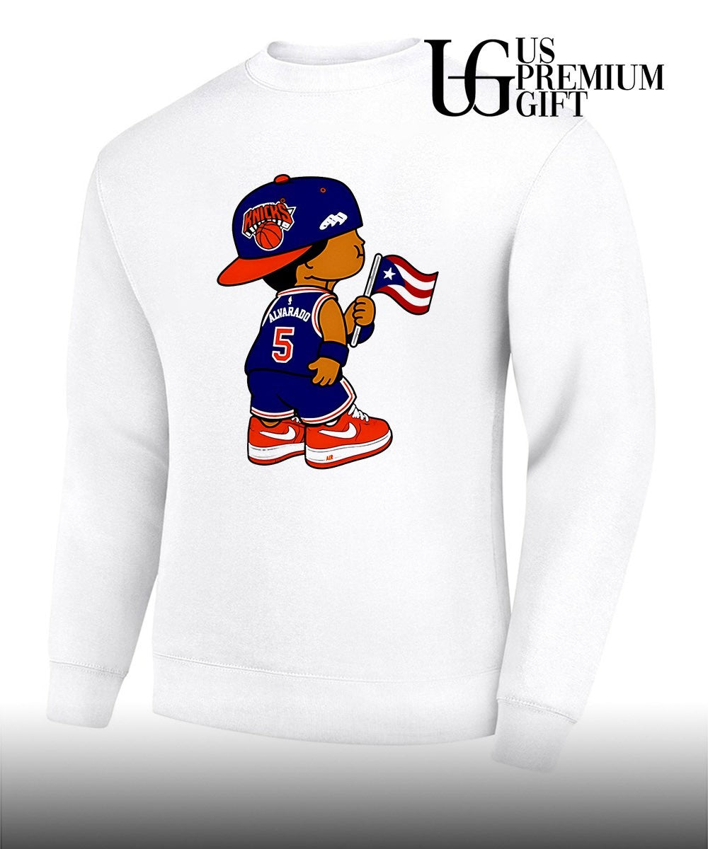 Jose Alvarado Knicks Puerto Rico flag shirt