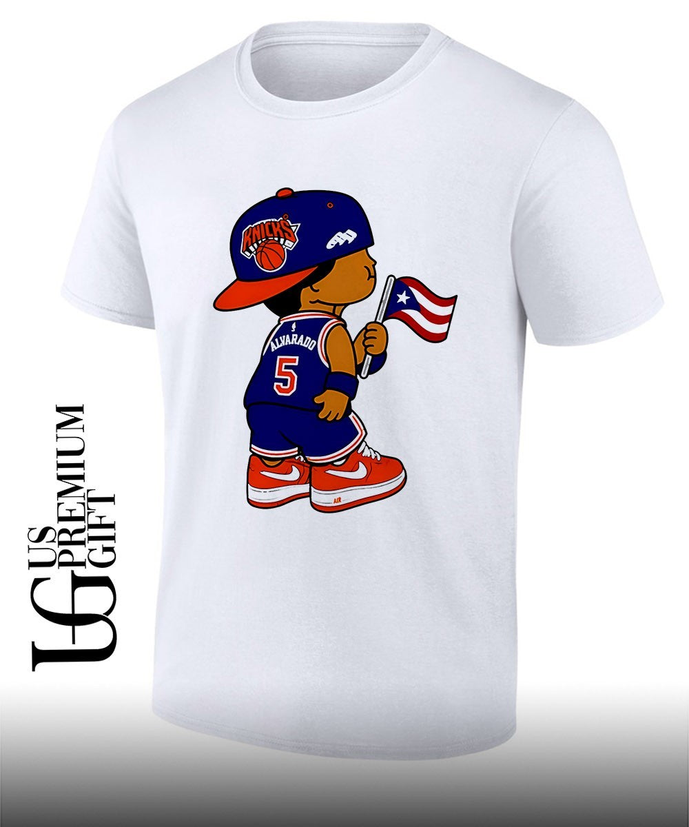 Jose Alvarado Knicks Puerto Rico flag shirt