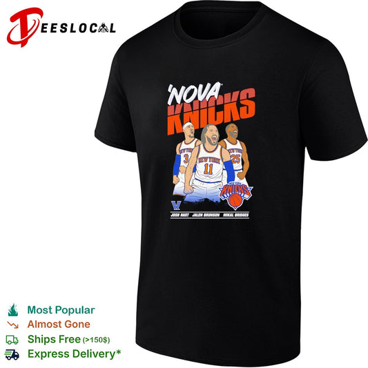 Josh Hart Jalen Brunson Mikal Bridges Nova Knicks New York NBA basketball shirt