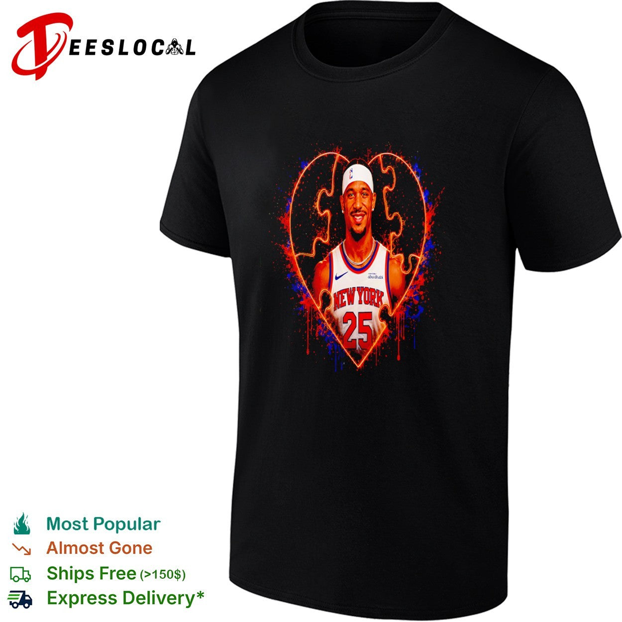 Josh Hart New York Knicks NBA Heart Puzzle shirt
