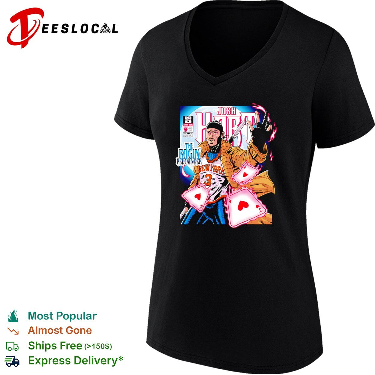Josh Hart New York Knicks NBA The Ragin Rebounder Gambit Parody Lucky Mong Comic shirt