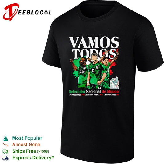 Julián Quiñones Santiago Giménez Edson Álvarez Mexico National Team Vamos Todos shirt