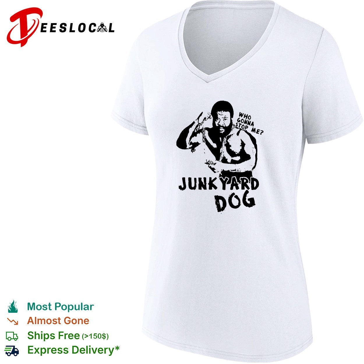 Junkyard Dog flexing who gonna stop me wrestling shirt