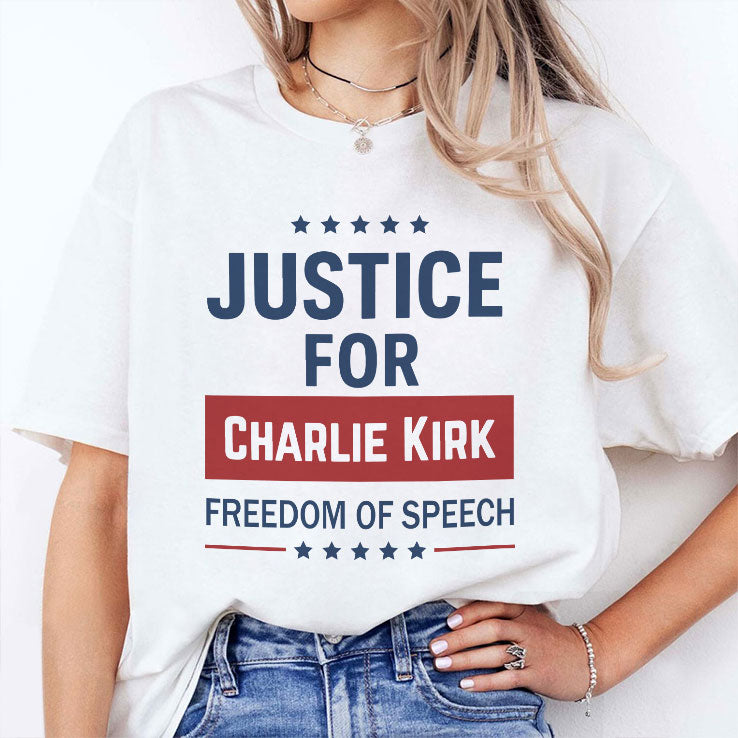 Justice For Charlie Kirk Freedom Of Speech T Shirt